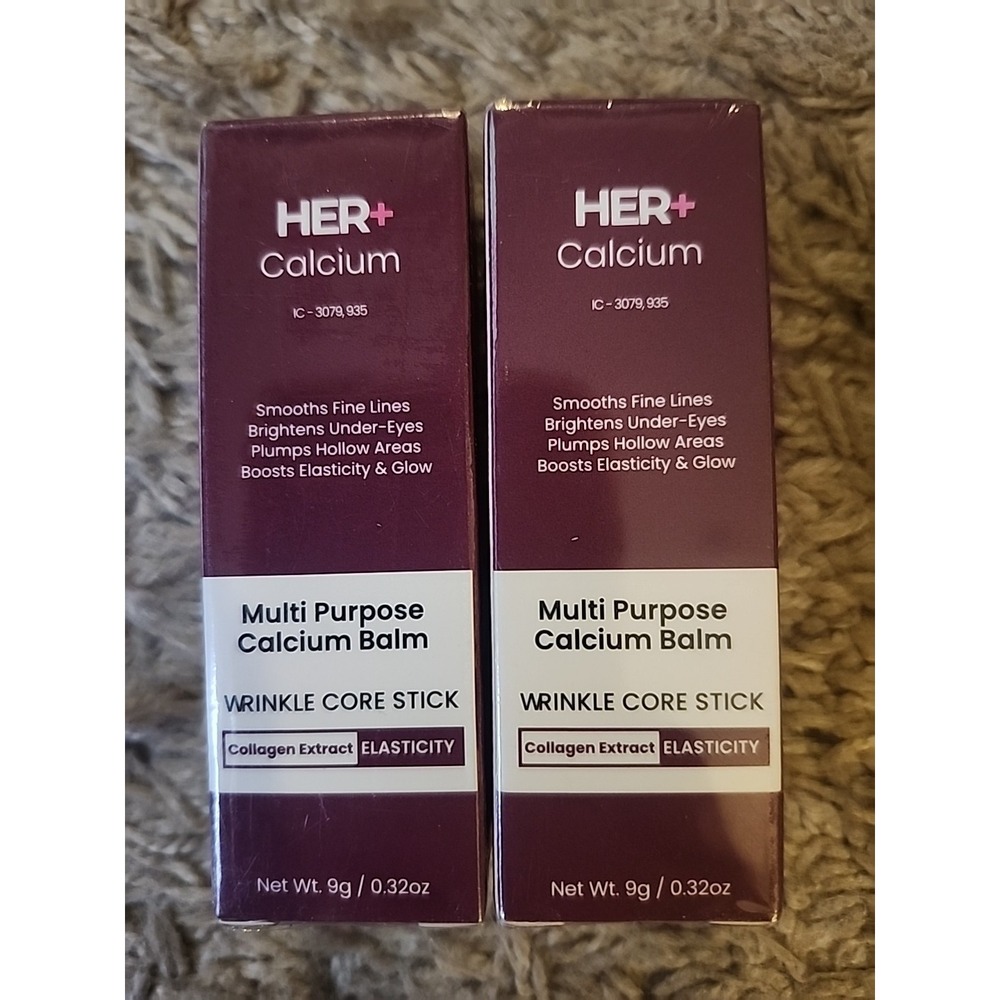 Set Of 2 Her+ Calcium Multi-Purpose Balm Wrinkle Core Stick New Sealed